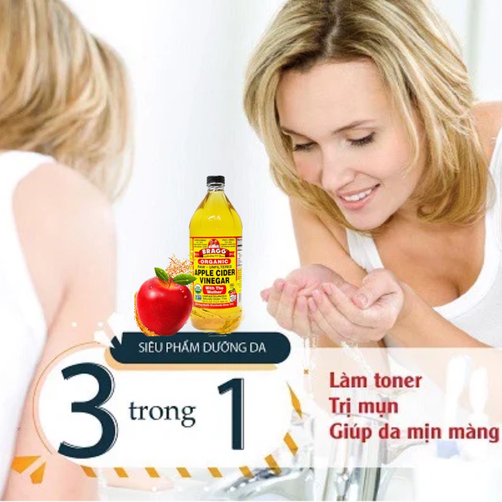 Giấm organic chiết suất táo đỏ nhập khẩu Mỹ dùng làm gia vị, đồ uống detox, giảm cân