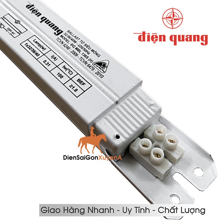 Ballast điện, chấn lưu, tăng phô từ Điện Quang ĐQ MBL 136S (siêu mỏng 36W đèn Huỳnh Qang) - DSG