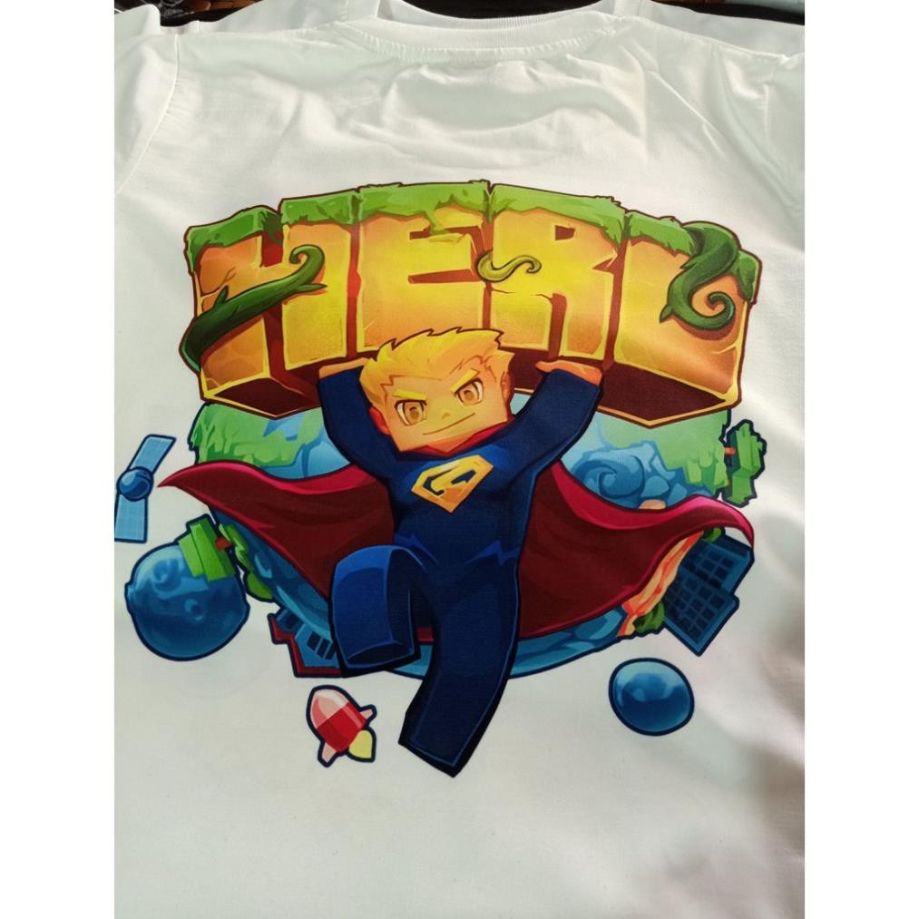 GIÁ SỐC -  ( ẢNH THẬT ) Áo Thun Hero Team Trắng Vải Cotton Thái co giãn 4 chiều S030 hàng chất lượng