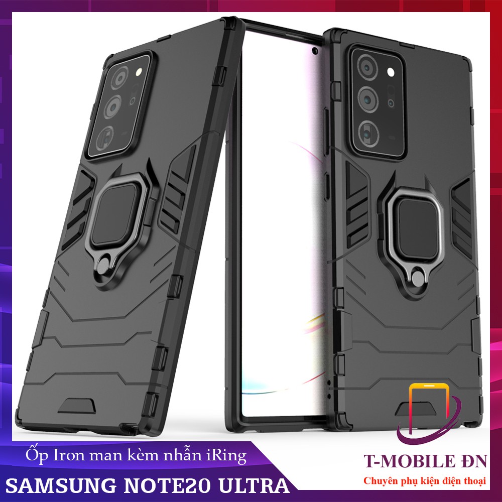 FREESHIP 50K_Ốp lưng Samsung Note 20 Note 20 Ultra iron man chống sốc kèm nhẫn iring chống xem video