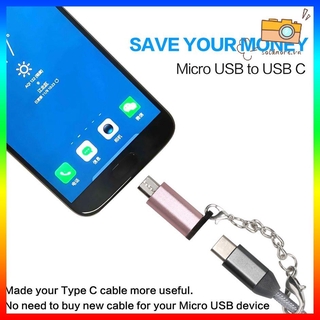 [SE] Aluminum USB-C to Micro USB Adapter with Keychain Type-C Micro USB Converter