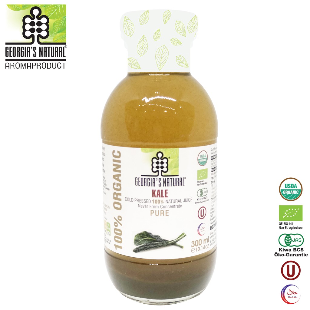 Nước Ép 100% Hữu Cơ Cải Xoăn Kale Diet Giảm Cân - Georgia's Natural - 300ml & 750ml