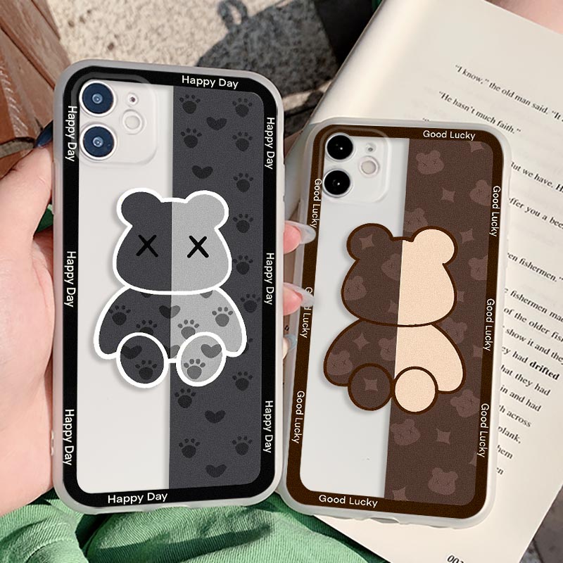 Ốp Điện Thoại Mềm Mặt Nhám In Hình Gấu Hoạt Hình 1 Cho iPhone 14 Plus 13 12 Mini 11 Pro MAX XR X XS MAX 8 7 6 Plus SE3 SE2