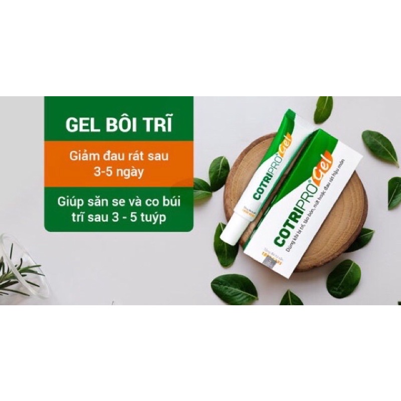 Cotripro Gel 25gr bôi trĩ, hỗ trợ giúp làm dịu mát, săn se da, ngăn ngứa, rát, táo bón, nứt hậu môn 25mg