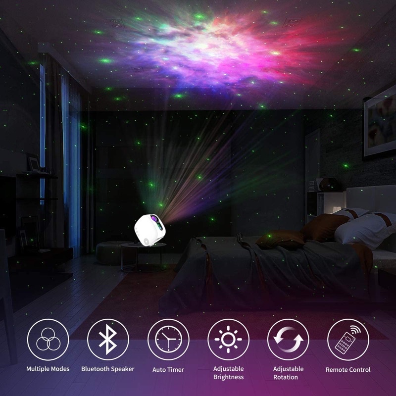 Đèn Nền Thiên Hà V2 Đèn Bầu Trời Sao Kết Hợp Loa Bluetooth Trang trí Phòng Ngủ Phòng Bay