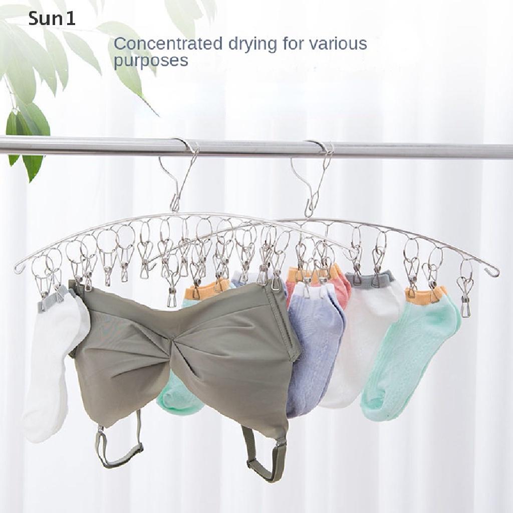 Set 1 &gt; 6-20 Kẹp Inox Phơi Quần Áo Chống Gió Tiện Dụng