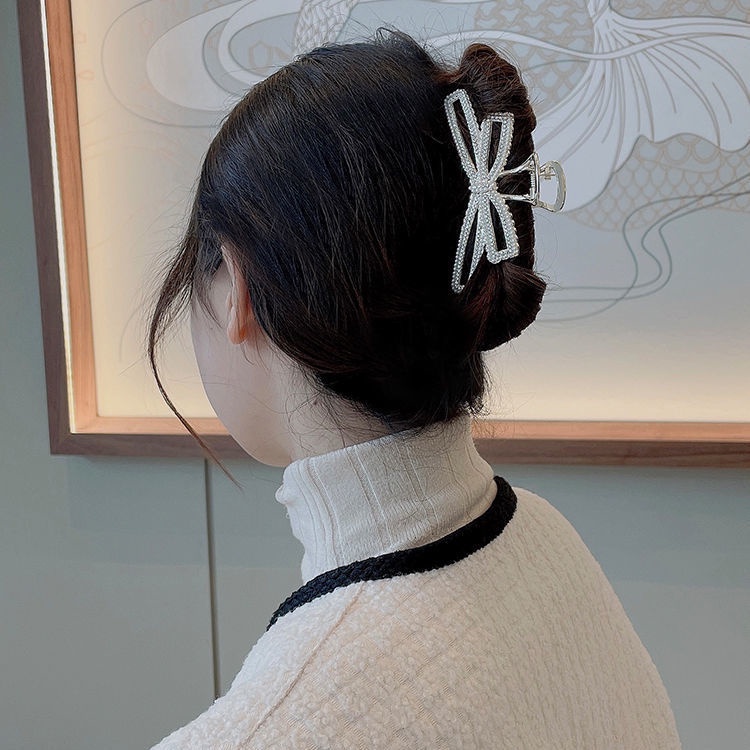 Kẹp Tóc Càng Cua Đính Ngọc Trai Giả Lưng Cao Thời Trang Xuân Hè Cho Nữ