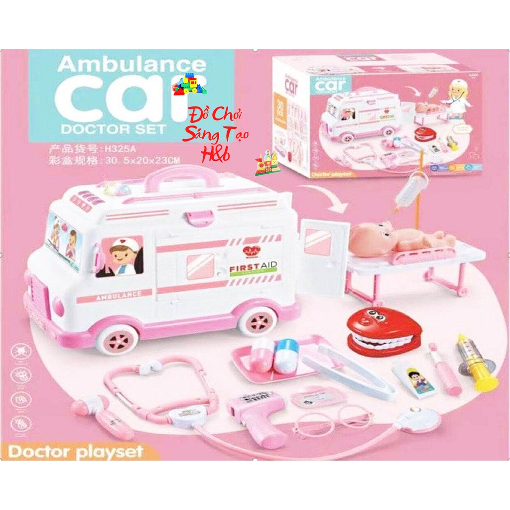Bộ Đồ Chơi Bác Sĩ Có Xe Cứu Thương Và Hiệu Ứng Đèn Nhạc Cho Bé