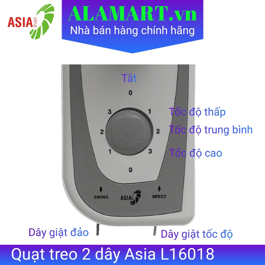 Quạt treo tường 2 dây asia L16018