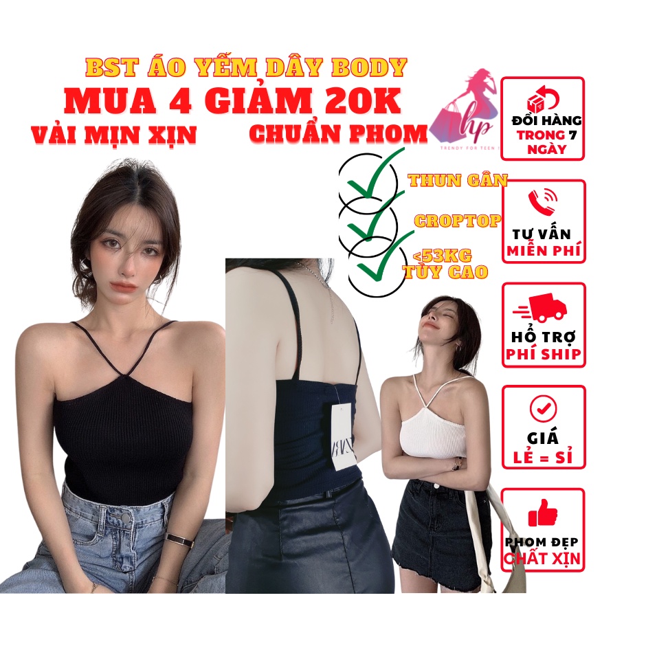 Áo 2 dây nữ chéo cổ croptop đẹp ôm body thun gân màu trắng đen  cực dễ thương mẫu mới thời trang hàn | WebRaoVat - webraovat.net.vn