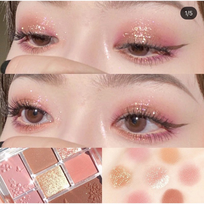 Bảng Mắt 7 Ô XIXI Tông Màu Nâu Cam Vàng Nhũ Siêu HOTTREND 2021 (B4)