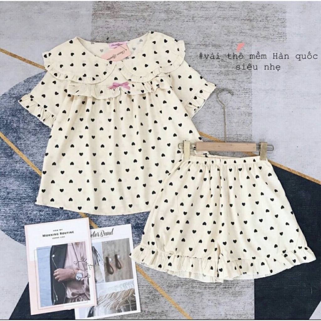 Bộ Bầu Mùa Hè Cộc Tay Ngắn Cổ Sen Chất Vải Thô Mềm Mát A044 Lin Store66
