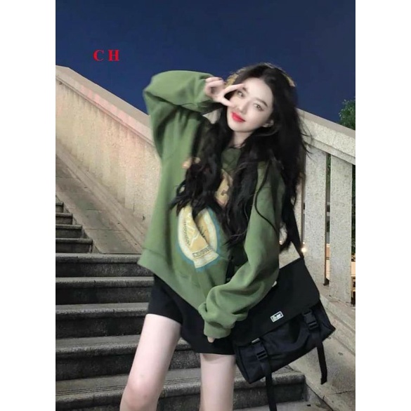 Áo Nỉ Thu đông Pink; 4usSweater cổ tròn dài tay bồng, thun hoodie form rộng UlzzangChất Nỉ Bông Đẹp Không xù