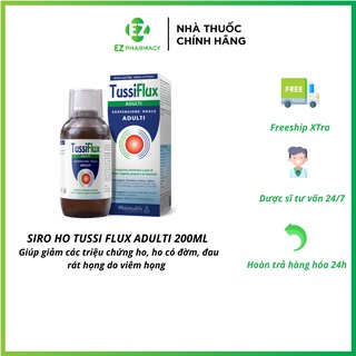 Siro ho Tussi Flux Adulti - Giúp giảm các triệu chứng ho, ho có đờm, đau rát họng do viêm họng tai4