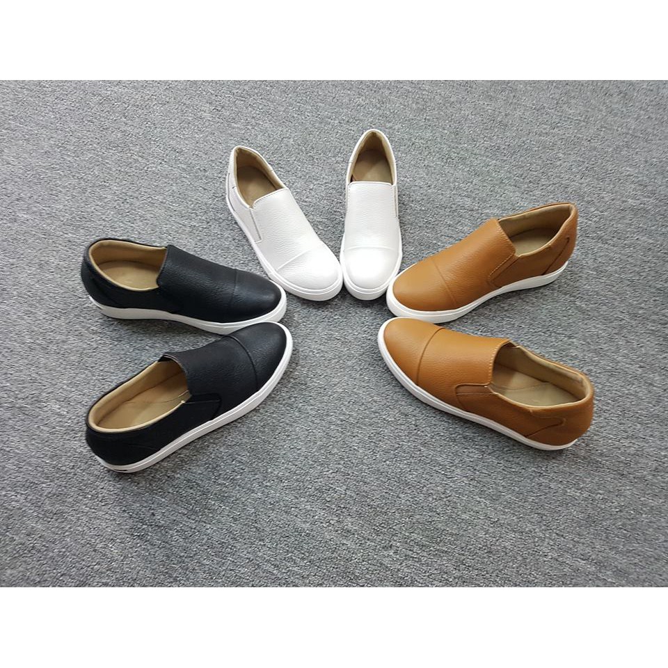 Giày lười nữ, giày slip on nữ da bò LUNA 709 màu đen nâu trắng fullsize bảo hành 24 tháng 1 đổi 1 đễ đi đễ mặc