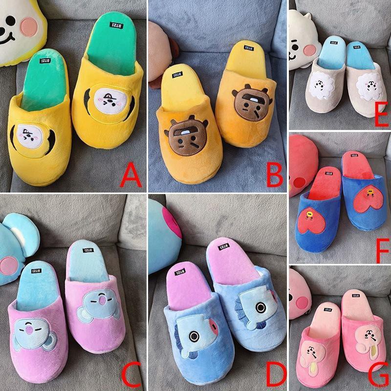 hapas Dép bông đi trong nhà hoạ tiết hình linh vật BT21 xinh xắn cho người hâm mộ BTS