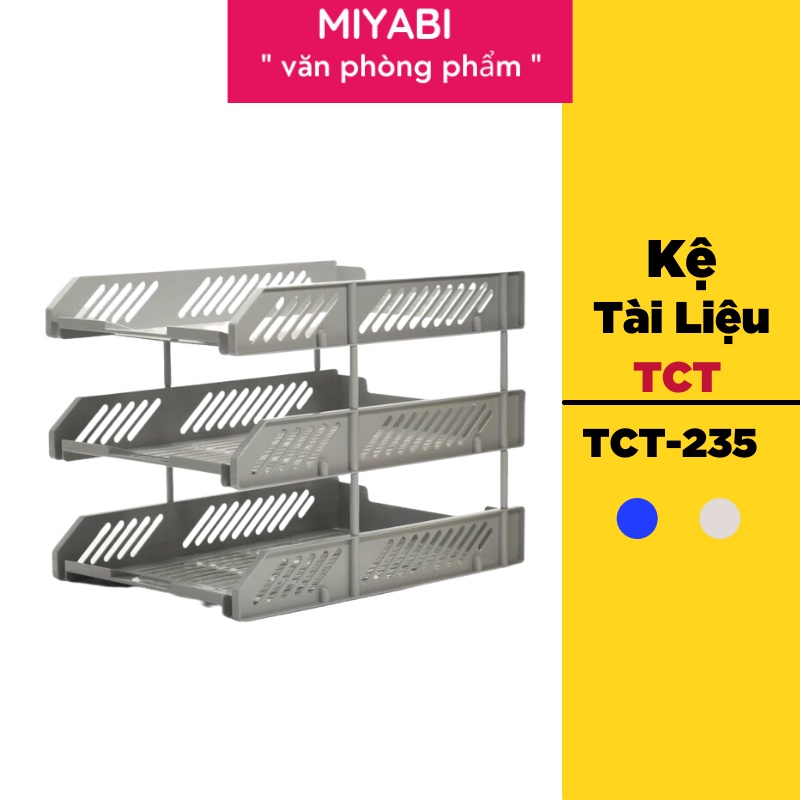 Kệ đựng tài liệu văn phòng phẩm 3 tầng để bàn  TCT-235 dùng trong văn phòng - dễ dàng sử dụng