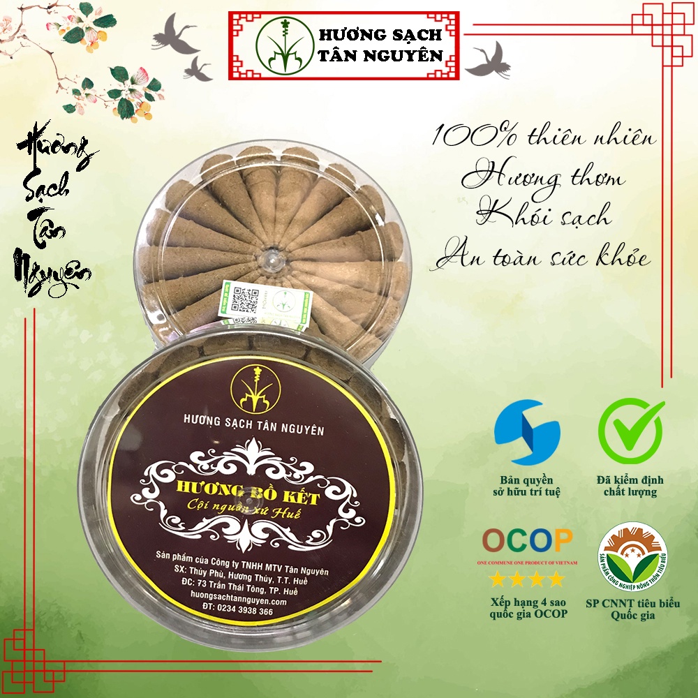 Nụ trầm hương Tân Nguyên, trầm hương xông nhà, thờ cúng 100% thiên nhiên, không hóa chất hộp 45 viên