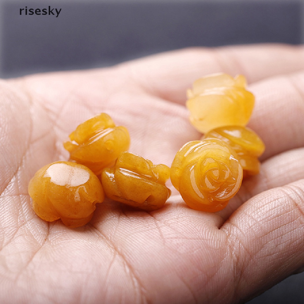 Set 3 Chuỗi Hạt Đá Mã Não Tự Nhiên Hình Hoa Hồng ♨Trên đó