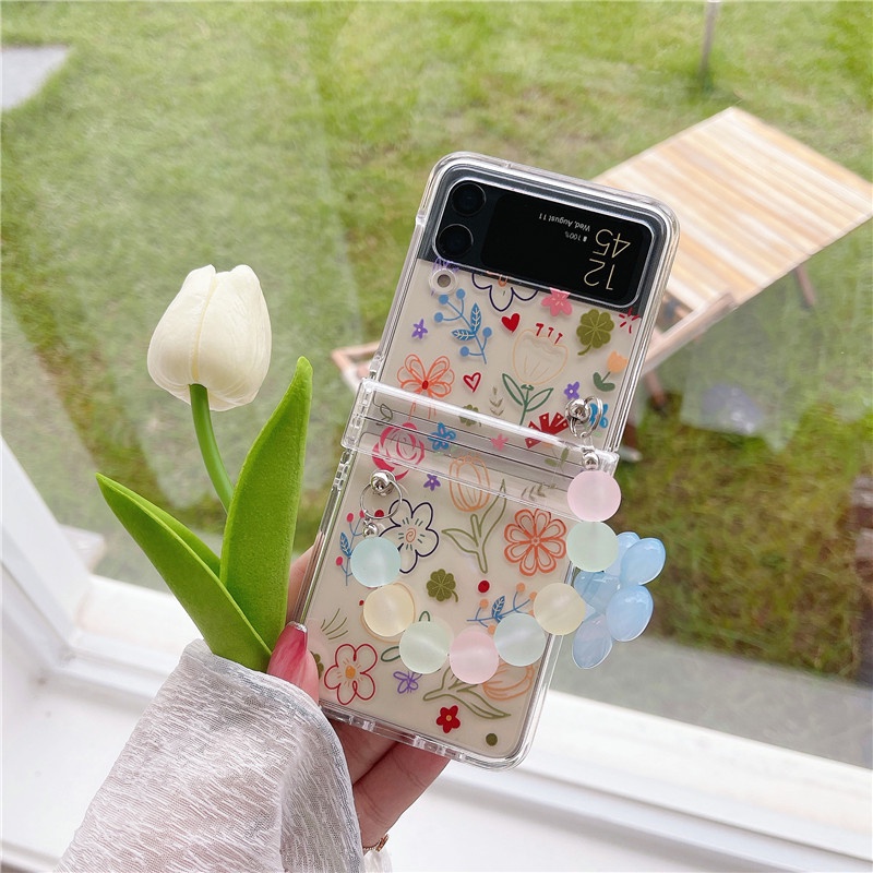 Ốp Điện Thoại Nắp Gập Chống Sốc Gắn Dây Đeo Hình Gấu Bông Nhiều Màu Dễ Thương Cho Samsung Galaxy Z Flip 4 Z Flip 3 Zflip 3 Z Flip 4 Flip 3