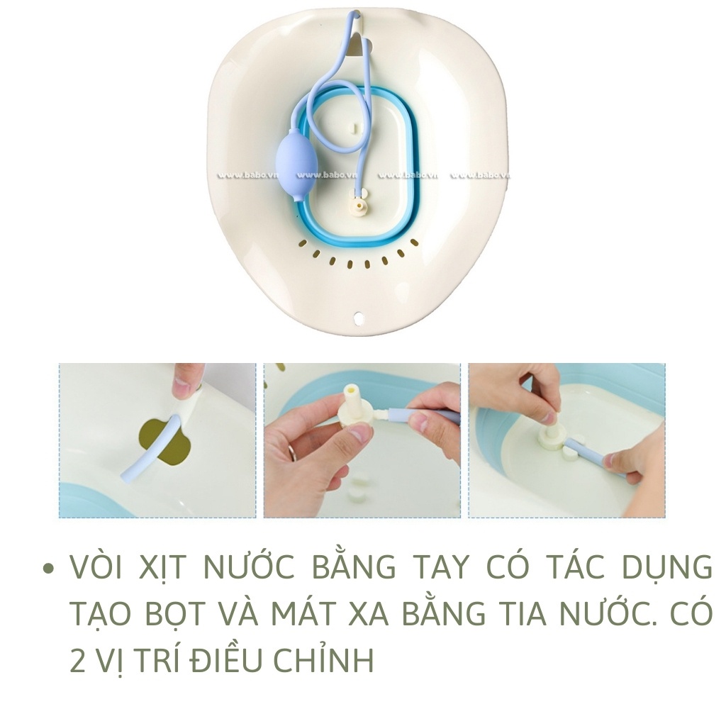 Chậu xông kèm vòi xịt giúp vệ sinh vùng kín cho chị em phụ nữ sau sinh, người viêm phụ khoa, bị bệnh trĩ rất tiện lợi