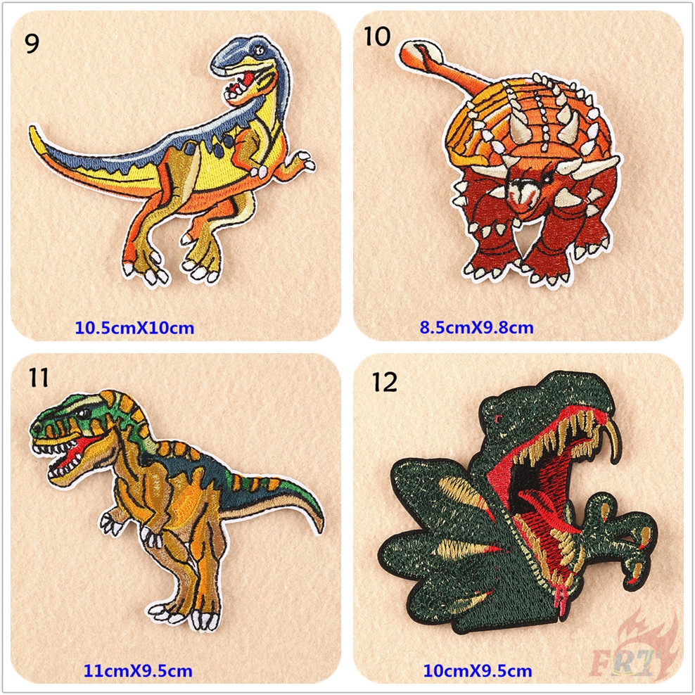 1 sticker thêu hình khủng long ủi lên quần áo