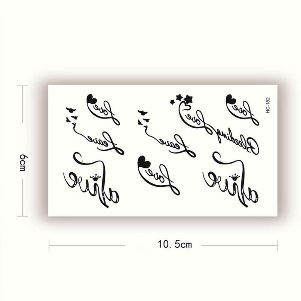 Miếng dán hình xăm tạm thời họa tiết trái tim đen độc đáo R7K9 Y8F6 S5G2 E2O6