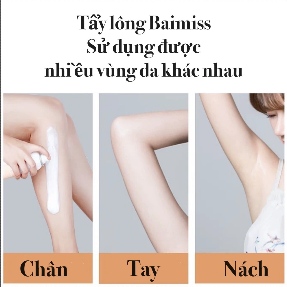 MOUSSE TẨY LÔNG NHANH CHÓNG DƯỠNG DA HIỆU QUẢ SẠCH SẼ BAIMISS 120g BMYR59 | BigBuy360 - bigbuy360.vn