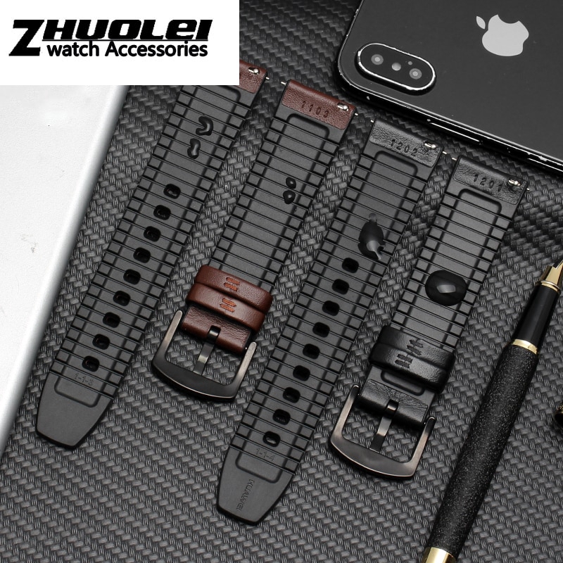 22mm Leather bracelet For Huawei Watch GT smart watch Business style replacement strap 2in1 Leather /Silicone strap