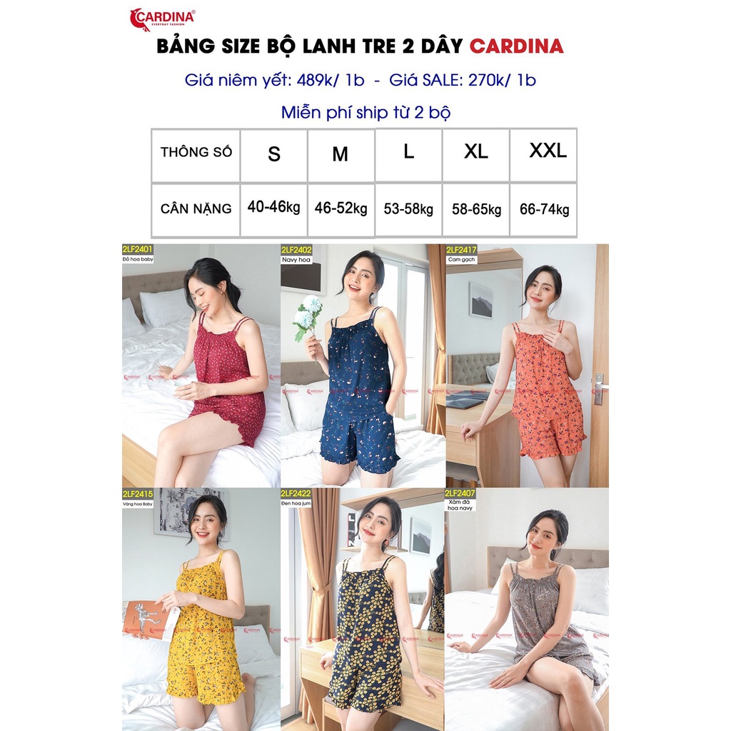 Đồ Bộ Nữ Chất Lanh Tre Nhật Cao Cấp Quần Đùi Áo Hai Dây 2LF24