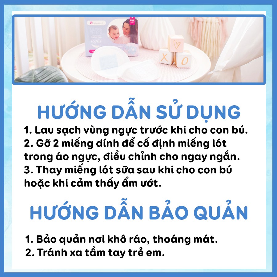 [Mỏng I Thế Giới] Miếng Lót Thấm Sữa NatureBond Dùng 1 Lần Cao Cấp Siêu Nhẹ Vô Hình Polymer Nhật Bả Thấm Hút 40 Lần