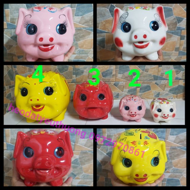 Heo nơ tiết kiệm gốm sứ cao cấp ( size 1 và size 2) | BigBuy360 - bigbuy360.vn
