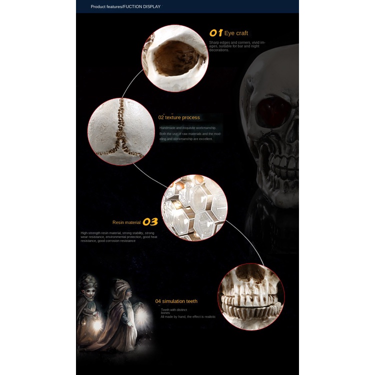 Bể Cá, Đồ Chơi Trang Trí Bể Cá, Nhà Ở, Đá Nhựa resin, Đầu Lâu, Ẩn Trong Vườn