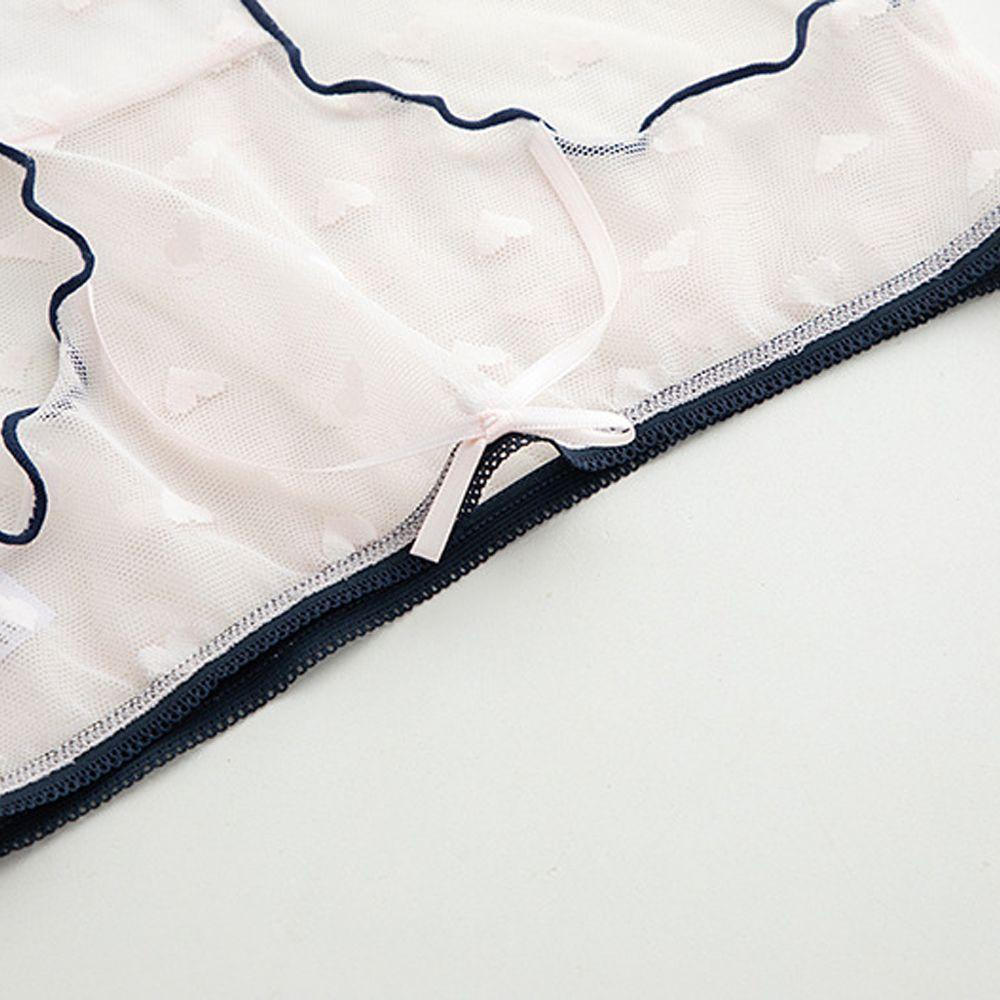 OCEANMAP Quần Lót Cotton Phối Lưới Thoáng Khí Đính Nơ Xinh Xắn Cho Nữ