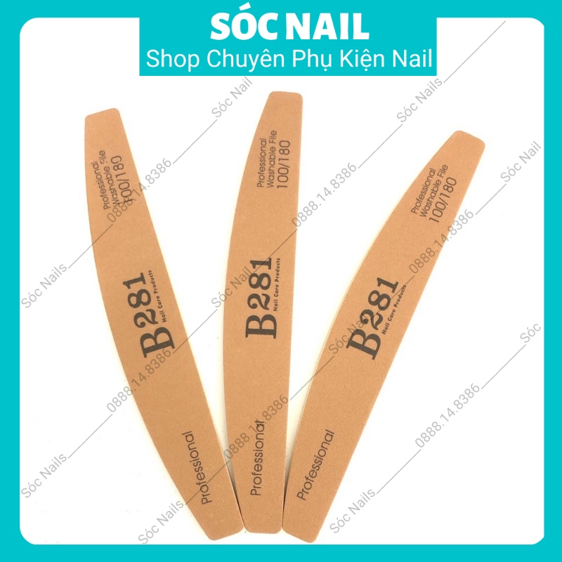 Dũa Da Bò Dùng Để Dũa Móng Tay Làm Nail B281 Cao Cấp Mặt Siêu Nhám Cực Bền 100/180