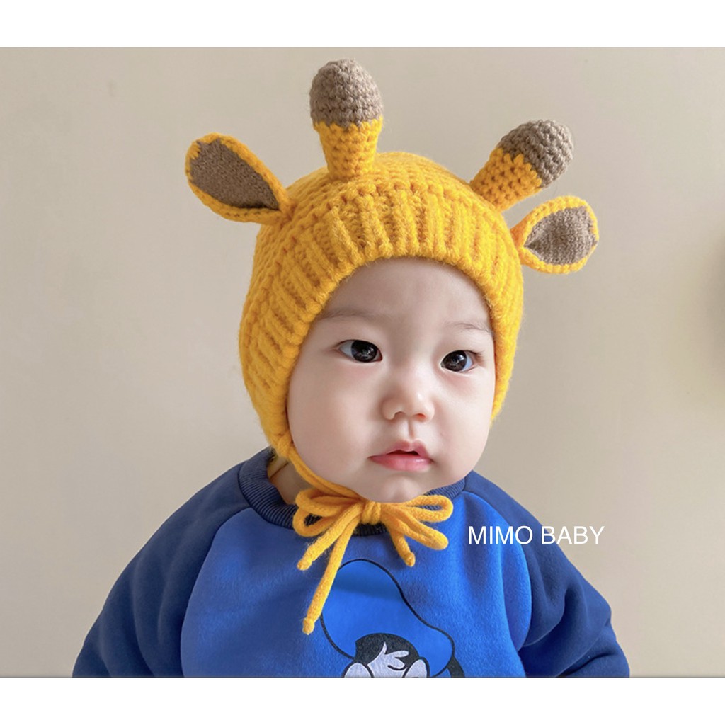 Mũ len hình sừng hươu cao cấp cho bé (1-3y) Mimo baby ML42