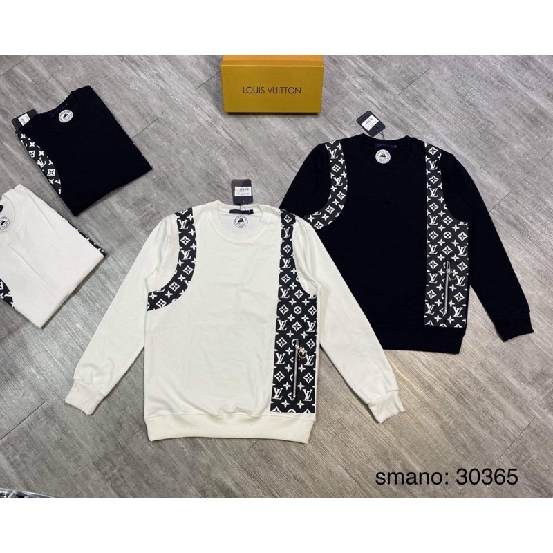 Áo nỉ nam kẻ vai Lv cao cấp-Áo nam thu đông có khoá cực đẹp-Video shop tự quay