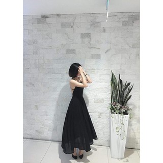 Váy maxi chiffon hở lưng