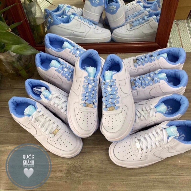 _Thể thao nam nữ sneaker[Giày Nike trắng đế hồng,af1 đế xanh 11 ]full Bill full box]