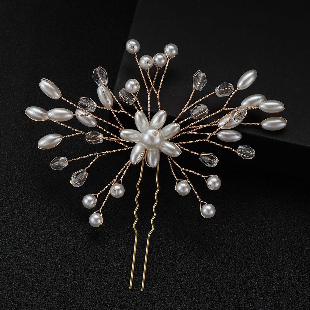 Trâm Cài Tóc Hình Hoa Đính Ngọc Trai Giả Thời Trang Dành Cho Cô Dâu