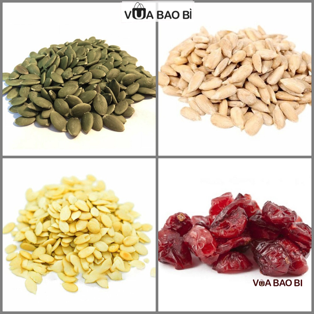 Hạt nhân bánh trung thu 100g nhiều loại: hạt dưa, bí, hướng dương tách vỏ, quả nam việt quất sấy dẻo