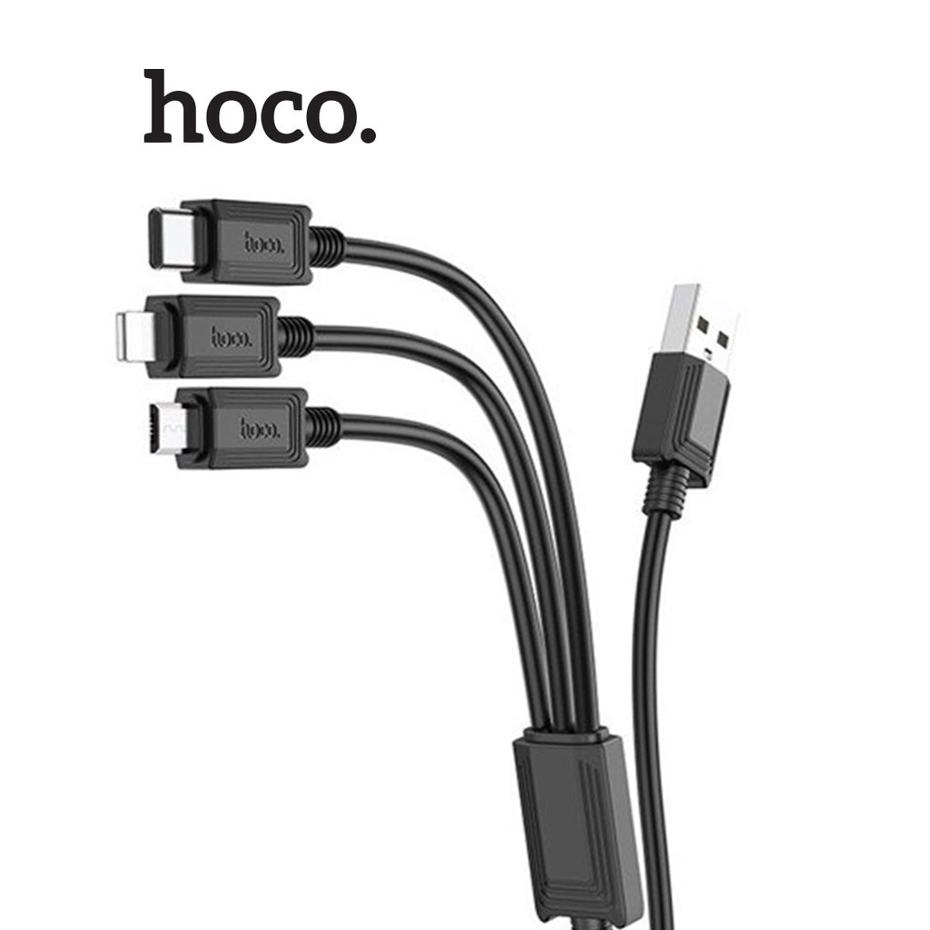 Cáp sạc 3 đầu hoco. X74 chất liệu nhựa cao cấp sạc nhanh 2A dài 1M