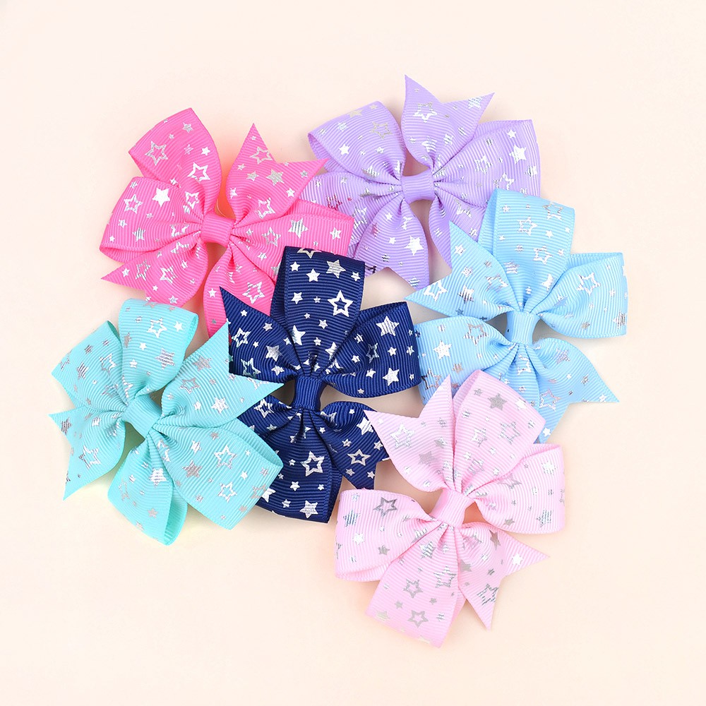 Kẹp tóc nơ KIDSBOWS họa tiết ngôi sao lấp lánh xinh xắn chất lượng cao