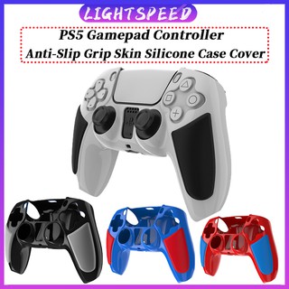 Ốp lưng silicon chống trượt cho bộ điều khiển tay cầm chơi game PS5, phụ kiện da cho tay cầm điều khiển không dây hai lớp PS5, bảo vệ tay cầm điều khiển bền chống bụi (Trắng)