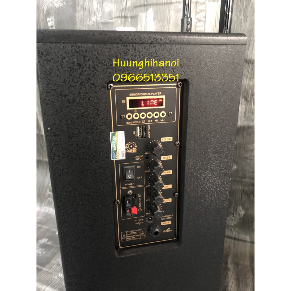 Loa kéo di động Karaoke Nanomax S-10D thùng gỗ, tặng kèm 2 micrro không dây âm thanh cực hay, giá rẻ