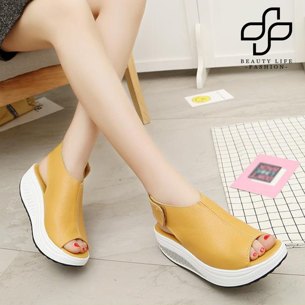 Xăng đan Đế Xuồng Giả Da Thời Trang Nữ Tính