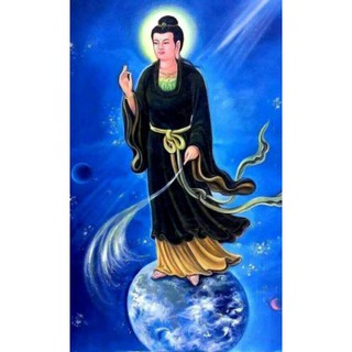 Tranh đính đá Đức Mẹ Diêu Trì kt 55*80cm đá tròn