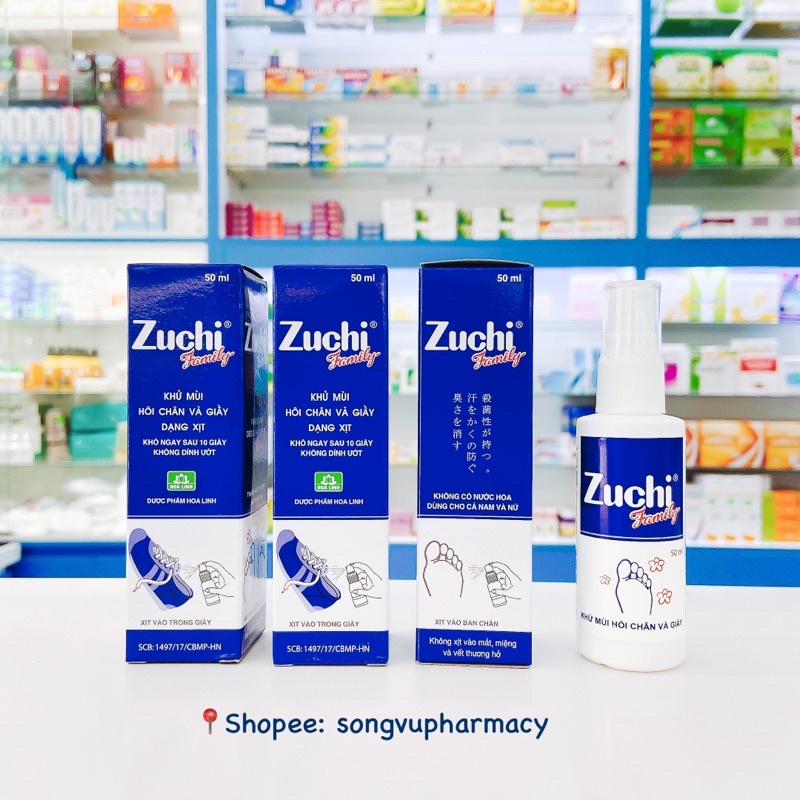 Xịt khử mùi Zuchi Family - Ngăn ngừa mùi hôi chân và giày