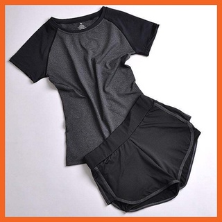 Bộ đồ tập Gym nữ 2 món 20Sport 💖 𝑭𝑹𝑬𝑬𝑺𝑯𝑰𝑷 💖 Set áo thun và quần đùi 2 lớp thể thao chạy bộ trẻ trung co dãn