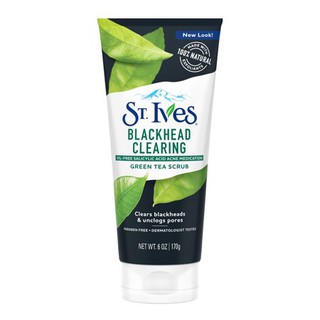 Sữa rửa mặt tẩy da chết St.Ives Blackhead Clearing Green Tea Scrub 170g